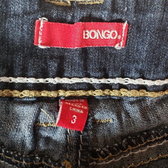 Bongo Denim Shorts Flap Pockets Distressed Size 3 - Picture 3 of 3